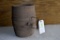 12'' Tall By 9'' Wide, Wooden Barrel With Bail Handle,