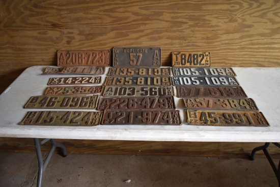 (18) Assortment Of 1920s License Plates