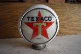 Solid Milk Glass Body Gas Globe, With Texaco Insert That Is Cracked, 16'' Wide, 16'' Tall
