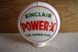 Plastic Shell Gas Globe, With Sinclair Power-X Inserts, 16'' Tall By 16'' Wide