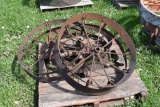 (3) Steel Planter Wheels