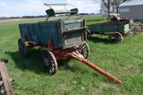 Wooden Wheeled Horse Wagon With Hitch And Spring Seat, Looks Very Complete