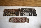 (1) 1915 To 1917 License Plate With Damage, (4) 1918 to 1920 License Plates, 5 Total