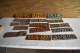 (16) Assortment Of  1930s License Plates