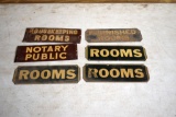 (6) Tin Signs, 9'' By 3''