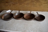 (4) Cast Iron Skillets