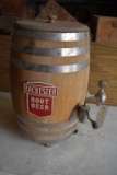 Rochester Root Beer Wooden Barrel Soda Fountain Dispenser, 24'' Tall By 17'' Wide