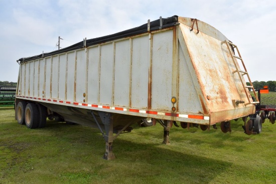 1966 Wilson 32’x96”x60” Hopper Bottom Grain Trailer, Roll Tarp, 24.5 Rubber