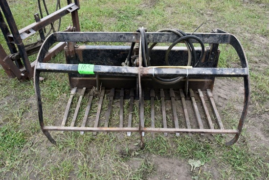 Grapple Bucket 60", Universal Skid Loader Plate