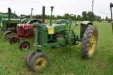 John Deere B Unstyled Tractor, Runs Good, Round Rear Spoke Rims