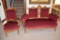 Matching Set Settee Sofa And Armed Chair, Heavy Carvings
