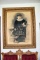 Victorian Style Girl Print On Fancy Wooden Frame, 48''x38''