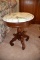 Mahogany Marble Top Side Table, 18''