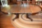Round Oak Kitchen Table With 4 Leaves, 48'' Round, With Leaves 89''