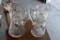 (2) Leaded Crystal Cut Glass Water Pitchers, One Has Damage