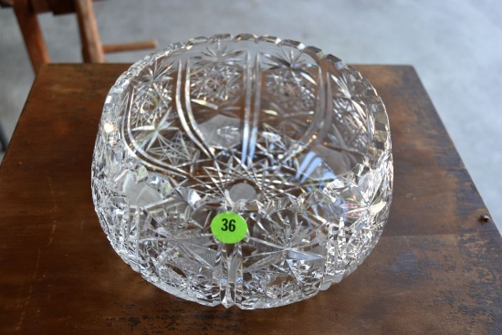 Leaded Crystal Cut Glass Bowl