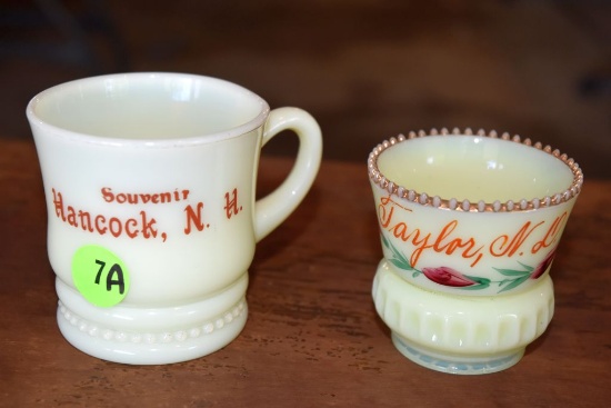 (2) Pieces Of Custard Glass, Taylor ND, Hancock NH