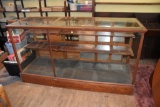 Oak Glass Top And Front Store Display, 76''x27''x41'', Made By The Northfoss Brothers Wadina MN,