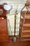 Brass Floor Lamp With Glass Shade