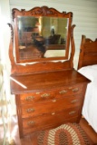 Oak Mirrored Dresser