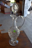 Leaded Crystal Cut Glass Wine Pitcher