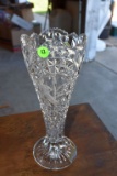 Leaded Crystal Cut Glass Vase