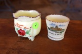 (2) Pieces Of Custard Glass, State Capitol St.Paul MN, And Edin Valley MN