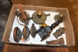 Assortment Of Small Irons, Brass Cap, Belt