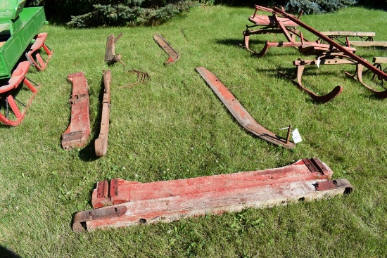 4 Wooden Sleigh Runners With Bolsters