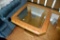 Oak Glass Top Side Table, PICK UP ONLY,SEE DATES/TIMES ABOVE IN NOTES, NO SHIPPING AVAILABLE FOR THI