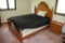 Nice Vaughan Basset Oak Queen Size Bed With Foot And Headboard And Rails, Sells With 2 Sided Posture