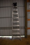 Werner 10' Aluminum Step, Max Reach Of 14', PICK UP ONLY,SEE DATES/TIMES ABOVE IN NOTES, NO SHIPPING