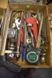 Vise Grips, Pipe Wrench, Tape Measure, Saw, Pliers