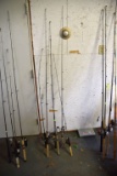 Assortment Of Cabelas, Shakespeare, GSX, Rods With Assortment Of Spinning Reels