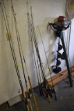 Assortment Of Fishing Rods And Reels