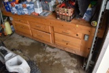 8'x46'' Wide, 33'' Tall, Custom Wooden Work Bench With Drawers And Power Outlets, On Casters, Buyer