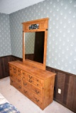 Matching Dresser With Mirror, 62'' Long, 6 Drawer, PICK UP ONLY,SEE DATES/TIMES ABOVE IN NOTES, NO S