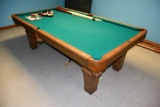 Olhausen Pool Table, Balls, Ques, Good Felt, Buyer Will Need To Bring Help For Assistance With Loadi