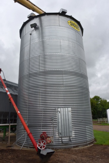 2012 Sioux 6000 Bushel Grain Bin, 18’ x 8 Rings, 5hp, 24” Fan,Air Floor, 6'' Unload, Single Phase, 6