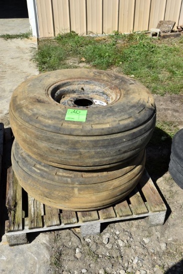2- 11.00-16 Implement Tires With 6 Bolt Rims, Used