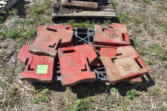 (9) 100 Pound IH Stamped Suitcase Weights, Selling 9x$