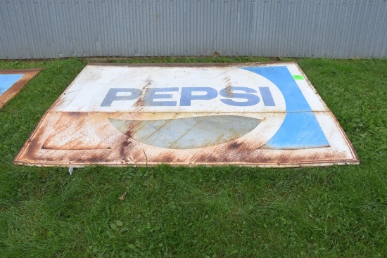 Pepsi Single Sided Tin Sign, 94" Wide, 67" Tall, PM1158, Stout Industries