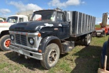 1963 Ford F750 Single Axle Grain Truck, 391 V8, 5x2 Speed, 72,755 Miles, 16’ Wood Box Hoist, Runs An