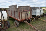 6'x12' Wooden Barge Box On Minnesota Running Gear, Hoist