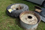 18.4x38 Axle Hub Duals & Rims, Only One Tire On R