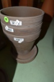 3 Spang Terracotta 7 Inch Pots With Saucers