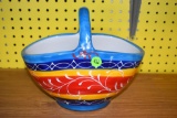 Ceramic Painted Basket Pot