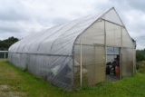 Poly-Tech 21'x48' Hoop Style Greenhouse With Galvanzied Pole Rack Shelving, To Be Removed By Septemb