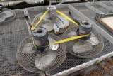 (3) Hanging Fans, Dayton .25 and .50 HP 110 Volt Motors