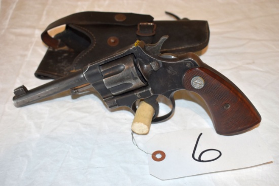 Colt Officers Model 38, 38 Cal., SN:451230, Revolver, With Leather Belt Hoslter